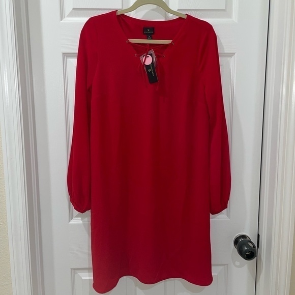 Worthington Dresses & Skirts - 💰 3 For $25 💰WORTHINGTON Red LS Slip dress NWT Medium​​​​​